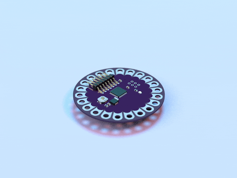 Electronic cards - LilyPad Arduino 3d animated arduino c4d electronic card lilypad pcb wearable