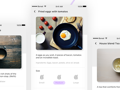 _Boreal App app astronaut bar boreal cafe digital food interaction menu prototype purple restaurant