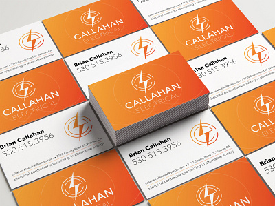 Business card-Callahan Electrical business card electrical orange print