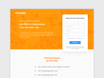 OIC Email Course Landing Page landing page orange paper airplane sign up