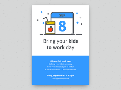Employee Invitation bring your kids to work day illustration invitation