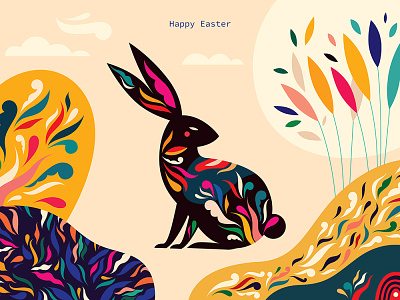 Happy Easter animal banner celebration character decorative design easter easter bunny easter flyer happy easter hare illustration nature symbol vector