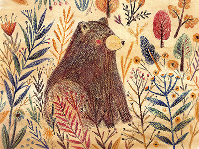 Cute Bear animal artwork bear cute drawing forest illustration kids kids room pastel poster sketch