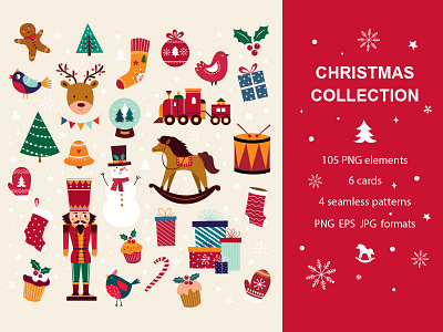 Christmas Collection background cartoon character christmas christmas gift christmas symbols christmas wallpaper collection gifts illustration new year postcard snowman symbols vector wrapping