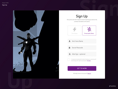 Daily UI Challenge 1 – Sign Up design ui web