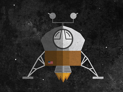 Moon Lander america art digital art graphic design illustration illustrator lander moon nasa rocket space