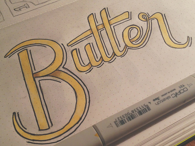 Butter butter copic drawing hand lettering lettering script sketch typography