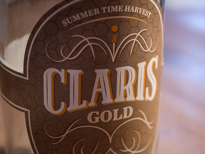 Claris Gold Honey Packaging design flourish lettering logotype packaging typography