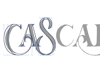 Cascadia vectoring lettering logotype vector wordmark