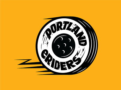 Portland eRiders custom lettering custom lettering logo eriders hand lettering illustrated logo illustration lettering logo design one wheel typography wheel