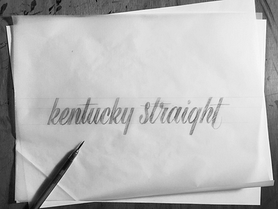 Kentucky Straight bourbon hand kentucky lettering script typography