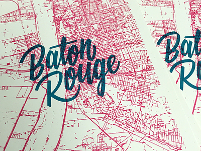 Baton Rouge print baton rouge design lettering louisiana poster print screen print script typography