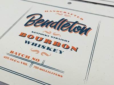 Bendleton whiskey label design flourish hand lettering label lettering packaging type whiskey