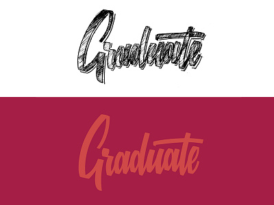 Graduate design graduate hand lettering school typography vector