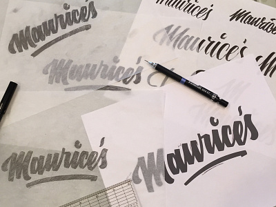 Maurice's branding lettering logo script type typography