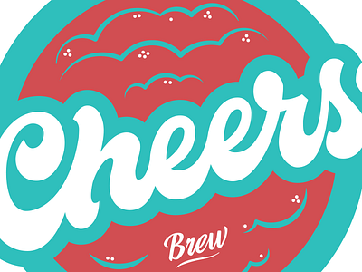 Cheers coaster design coaster collateral design hand lettering script typography