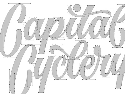 Capital Cyclery Brand bike brand branding design hand illustration lettering logo script shop typography