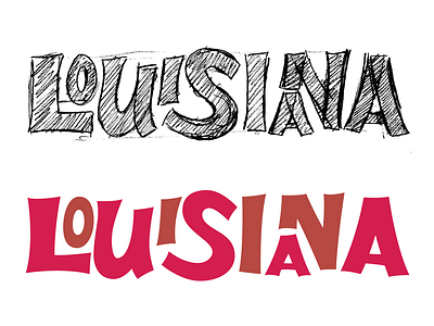 Louisiana bouncy design hand lettering louisiana menu typography