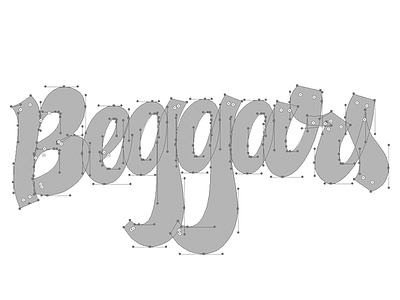 Beggars design hand lettering phat process script thrice vector