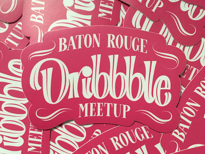 BR Dribbble meetup stickers design hand lettering stickers
