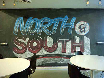 North & South chalk collaboration design illustration lettering typography