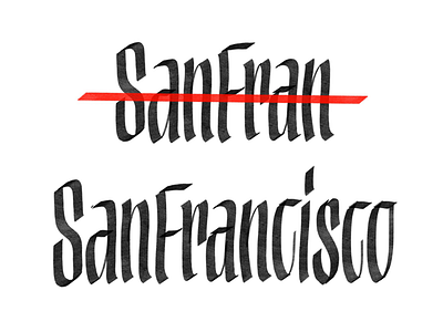 San Fran(cisco) black francisco letter lettering san type