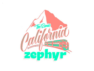 California Zephyr illustration lettering train