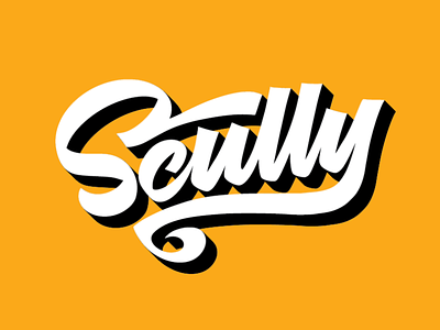 Scully t-shirt lettering birthday graphicdesign lettering script scully type typedesign yellow