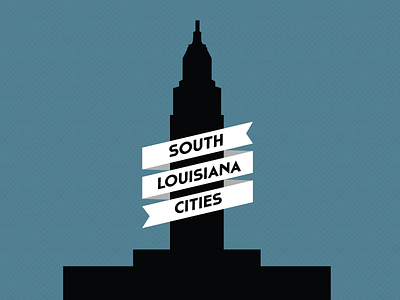 South Louisiana Cities Series Cover banner blue design graphic design illustration stony blue texture typography