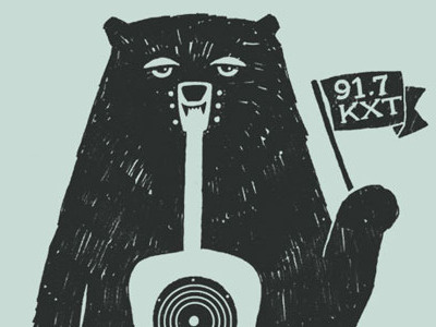 Sound Bear bear black blue face flag fur guitar hairy radio smile speaker