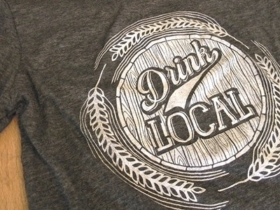 Drink Local barrell beer brew drink hand illustration lettering local type wheat wood