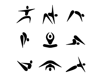 Yoga poses | Vector graphic adobe illustrator art black graphic design icon illustration logo lotus pose set vector yoga yoga poses