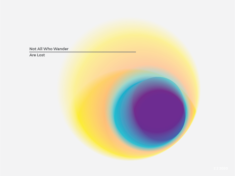 2 2 2020 txt one the splash philosophical overlaps sunshine orange purple turquoise yellow colours dot blur