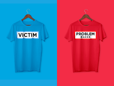 Unisex Couple's T-shirts blue couple design illustration illustrations logotype maker makers own problem problems red simple tshirt tshirtdesign tshirts victim victims visual art