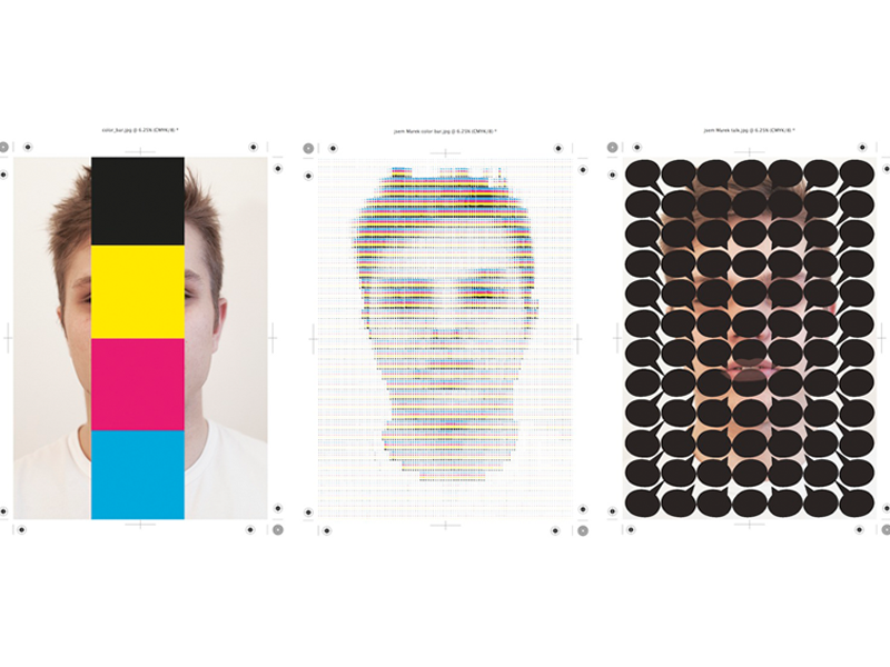 Marek Šilpoch portrait marek poster talktive photo comix bubbles color bar graphic designer portrait