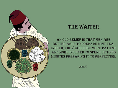 The Waiter adobe illustrator art digital drawing drawing graphic design illustration moroccan tea morocco traditions