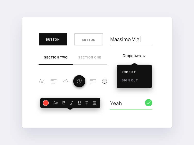 A (very) minimalist and secret UI Kit by Julian Leiss for Indicius on ...