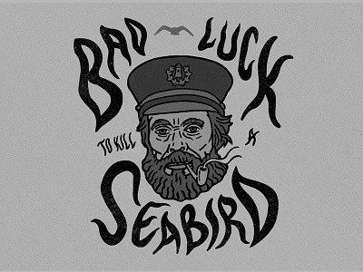 Bad Luck To Kill A Sea Bird drawing film film art handlettering horror illustration illustrator lettering lighthouse movie procreate the lighthouse willem dafoe