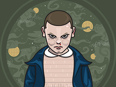 Stranger Things - Eleven 11 80s eleven horror illustration netflix retro sci fi show stranger things tv waffles