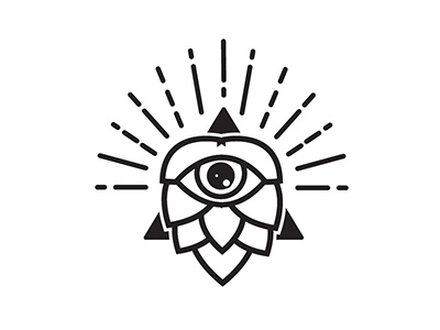 Secret Society Brewery logo beer brewery chad eye hops icon logo occult packaging pinckney pyramid utah