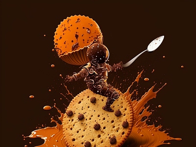 A Splatter Scene That A Chocolate Knight Kills A orange knight 3d animation branding coke design graphic design illustration logo minimal motion graphics product design technology typography ui ux vector web