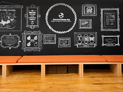 DonorsChoose Chalk Mural blackboard chalk chalkwall illustration modular mural