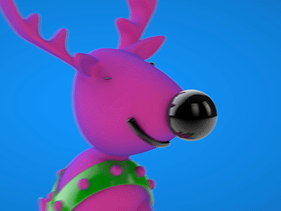 Slider hers name blue christmas pink reindeer xmas