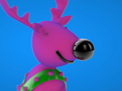 Slider hers name pink blue xmas christmas reindeer