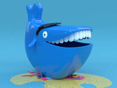 Whale - Big Blue bitcoin blue c4d cinema 4d design illustration toy whale