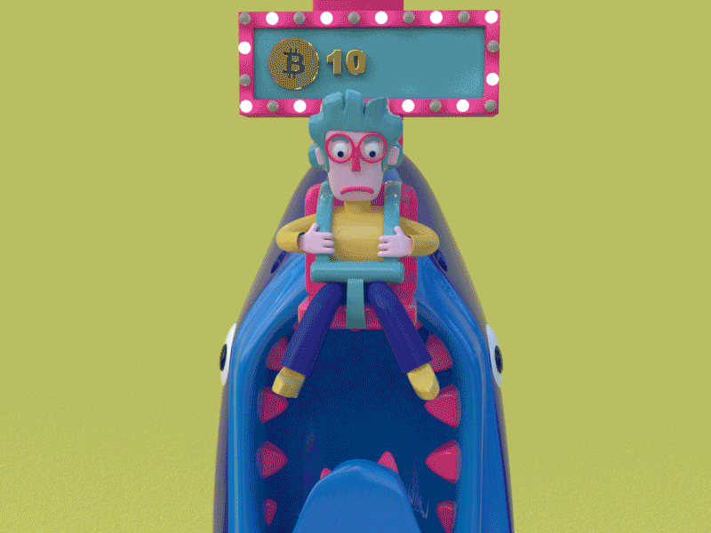 HODL- Hold On For Dear Life 3d bitcoin chopper illustration lambo shark toy c4d cinema 4d design hodl
