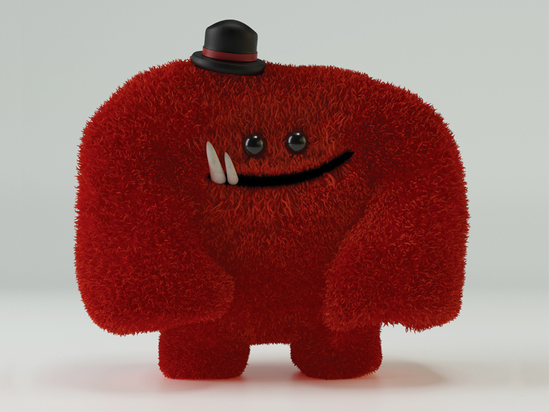 Monster character hat design c4d illustration