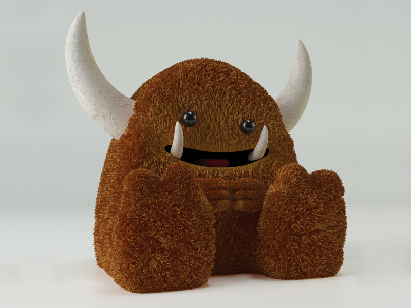 Hairy Hairy monster hairy 3d toy design illustration c4d