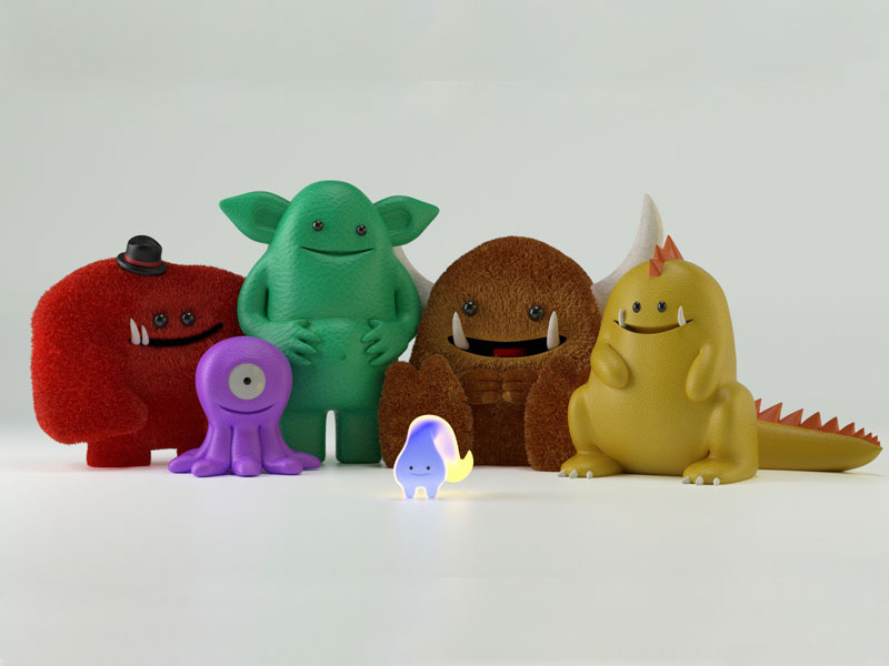 The Gang cgi monsters 3d cinema 4d c4d toy illustration design