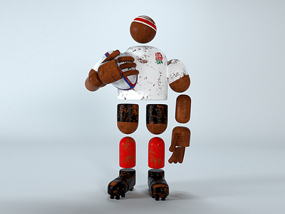 Rugby Man cinema4d england redshift rugby toy wood worldcup